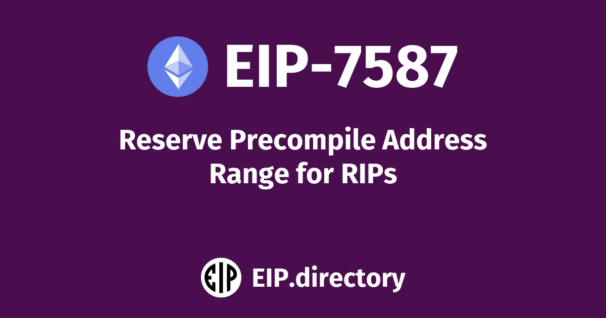 EIP-7587: Reserve Precompile Address Range for RIPs