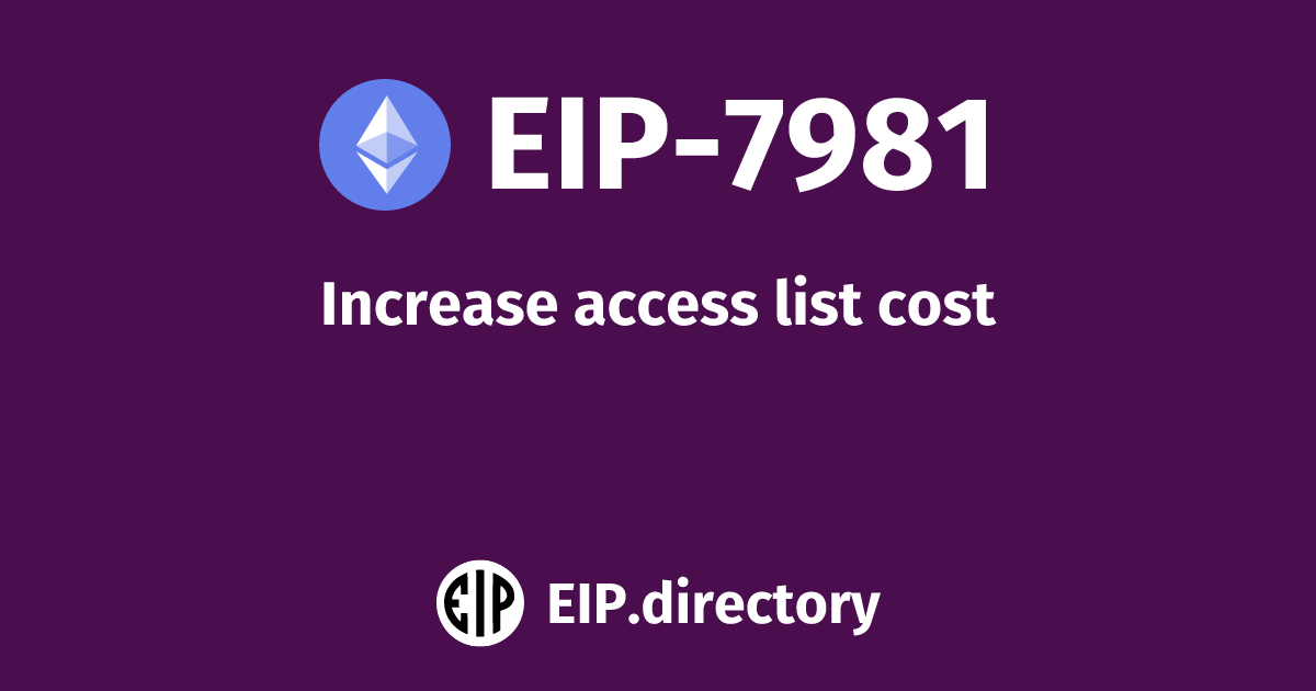 EIP-7981: Increase access list cost